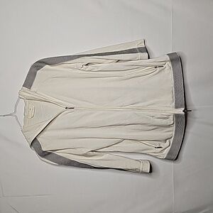 S' Max Mara Italy zip up thin jacket hoodie hooded striped sweatshirt sz Medium